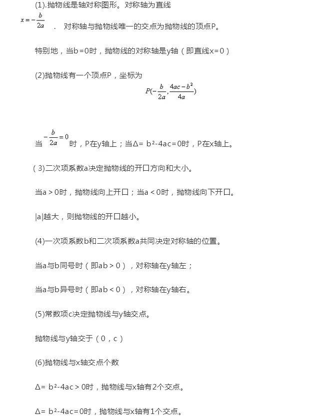 中考最全的数学公式都在这里啦