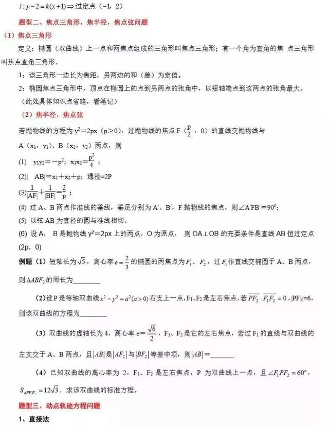 高考数学常考知识点+题型汇总，数学成绩差是因为没掌握这些