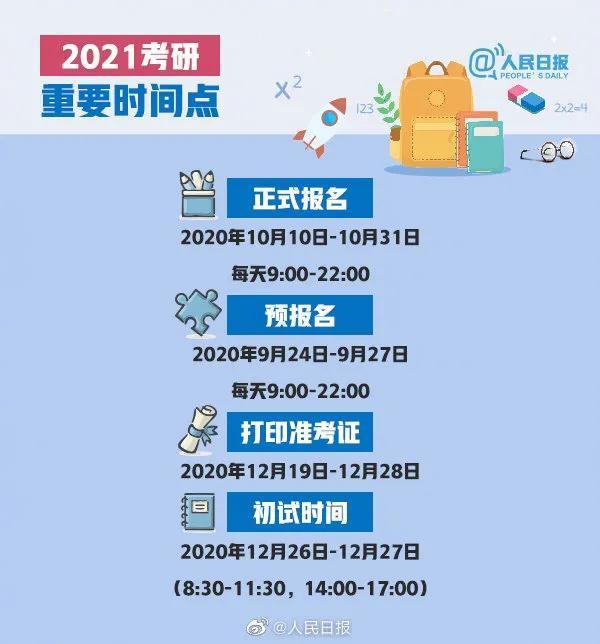 考研党请查收！这份2021考研时间表，愿你逢考必过