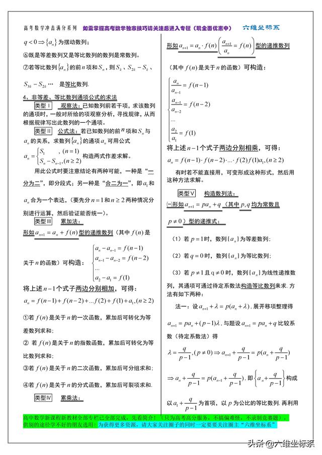 高考数学冲击满分系列：知识点归纳总结及必备公式大全