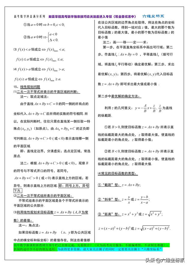 高考数学冲击满分系列：知识点归纳总结及必备公式大全