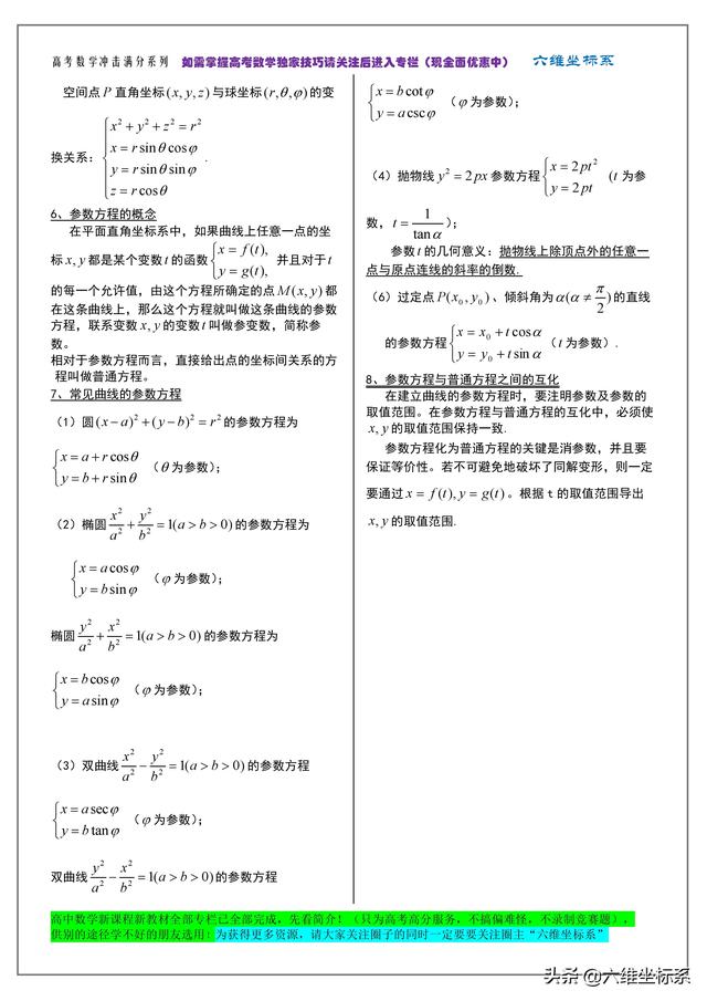 高考数学冲击满分系列：知识点归纳总结及必备公式大全