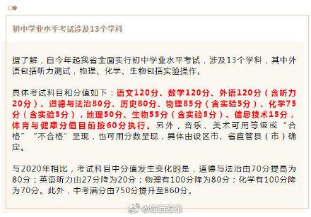 重磅!全面实行!江西中考满分由750分提至860分