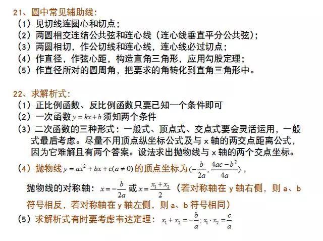 「中考数学辅导」中考数学39个“重考点”!