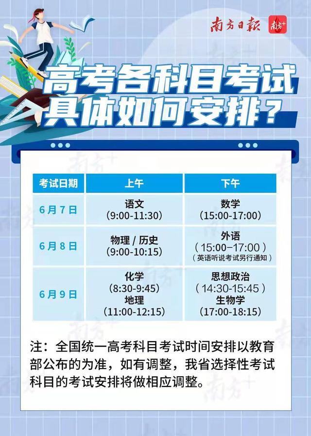 全国高考时间公布,广东不一样
