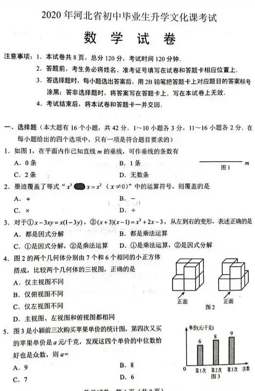 2020中考初三同学和家长估分了：中考各科试卷及答案