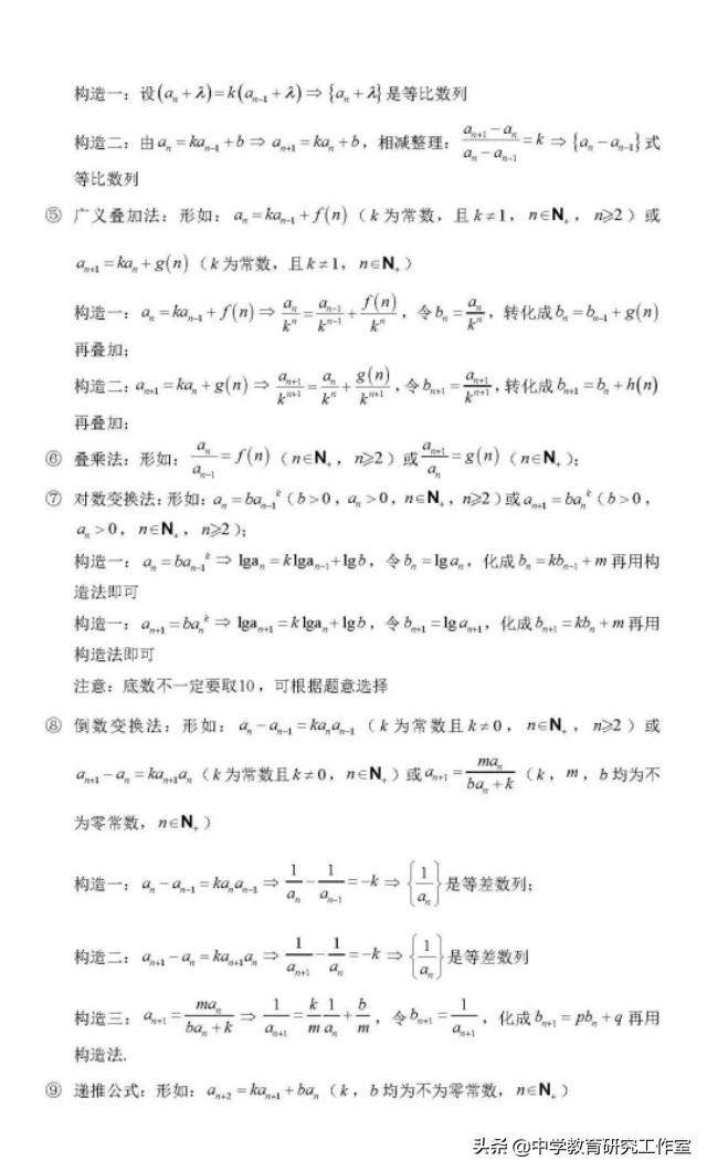 高中数学干货！高考数学100重要核心考点！收藏一下吧