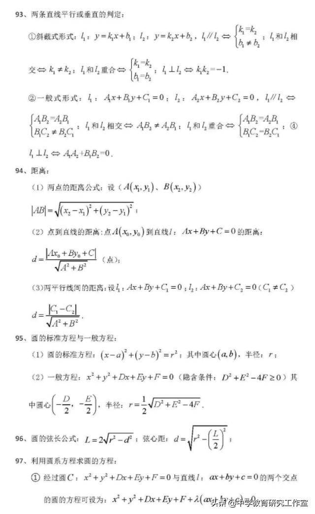 高中数学干货！高考数学100重要核心考点！收藏一下吧