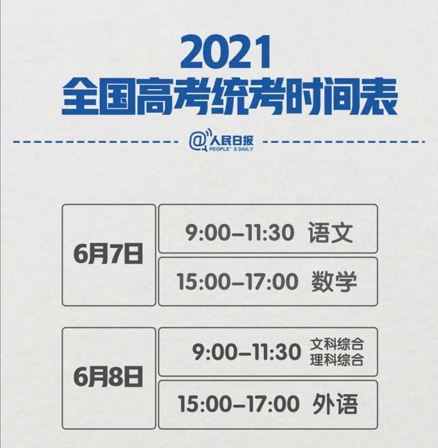 20多省份2021年高考时间安排出炉，17省两天，湖北三天