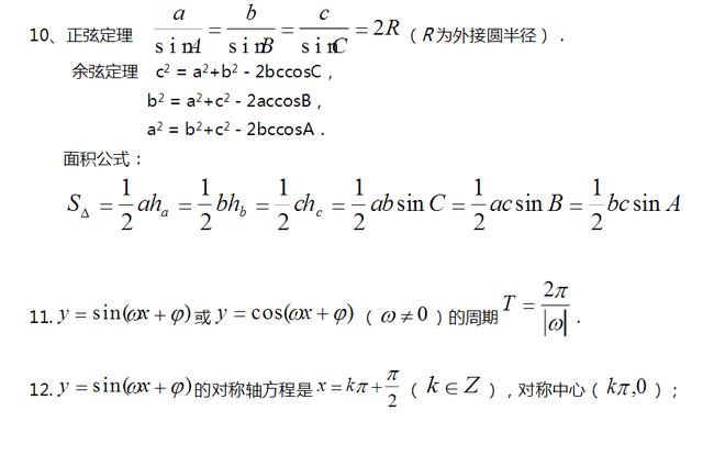 高中数学重要知识点，高考数学必考知识点总结