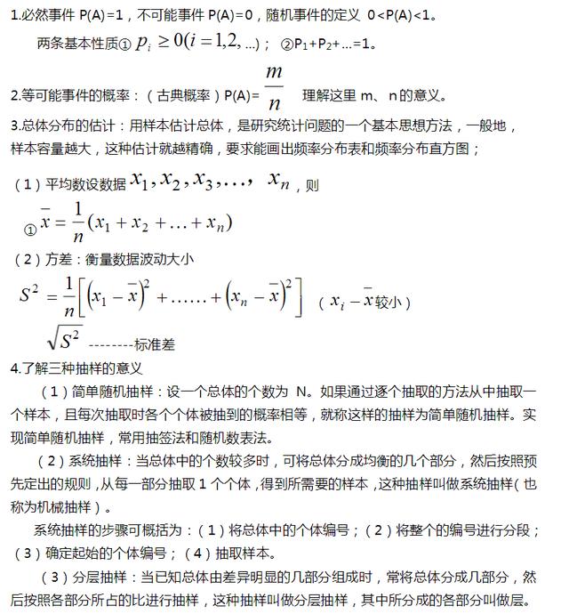 高中数学重要知识点，高考数学必考知识点总结