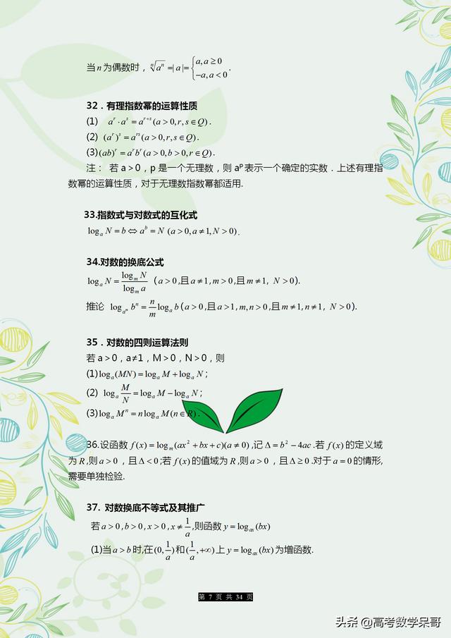 高考数学:公式+定理+推导式总结,打印下来背,疑难题型全搞定