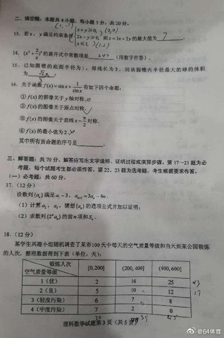 2020年高考数学真题及答案总汇 全国一卷二卷三卷理科文科数学真题及答案解析