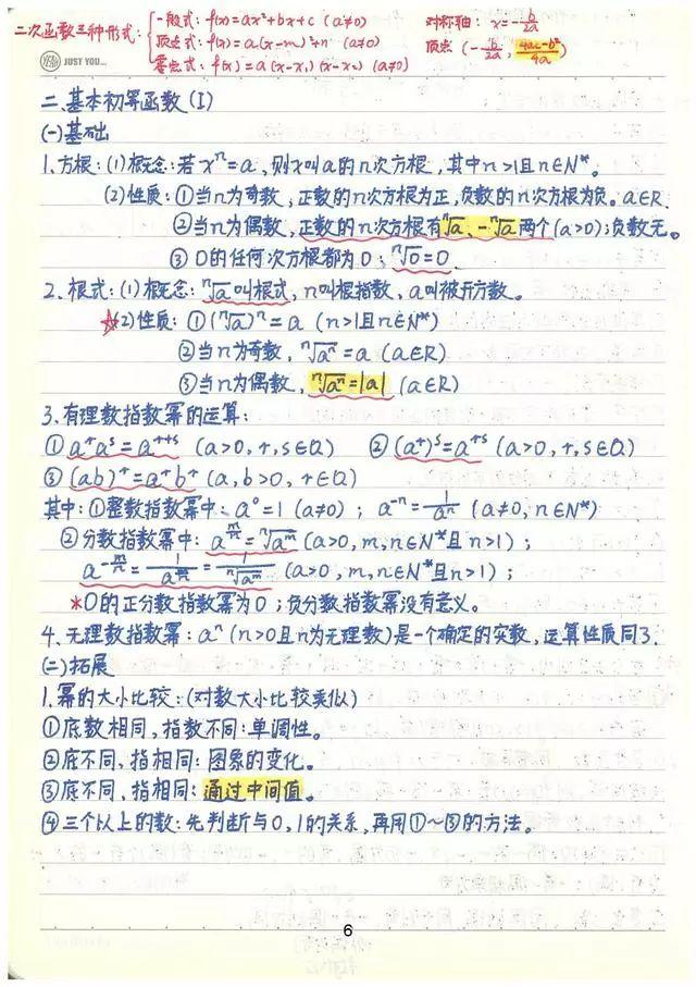 高考数学142分学霸超全数学知识整理（手写版）, 从此数学不用愁!