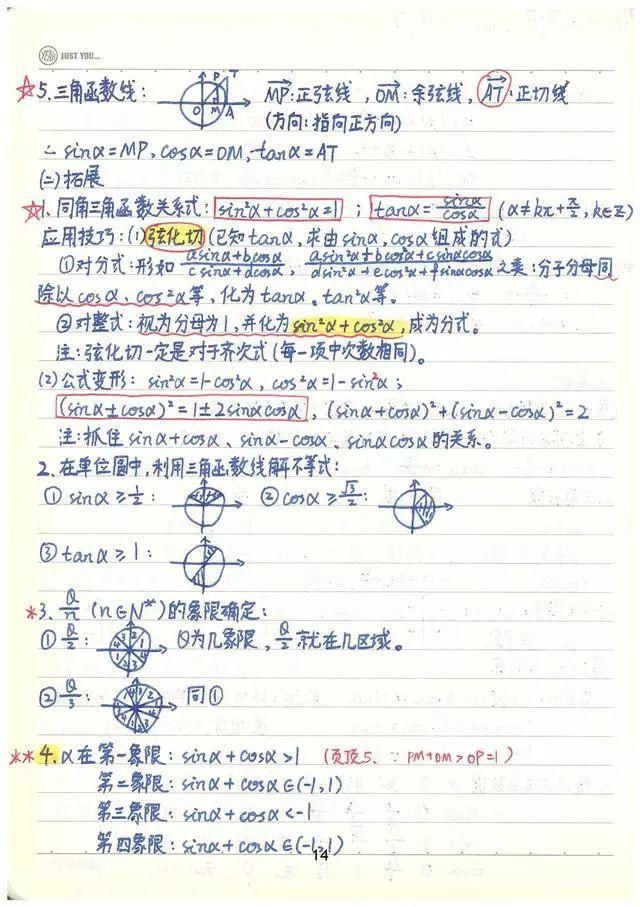 高考数学142分学霸超全数学知识整理（手写版）, 从此数学不用愁!