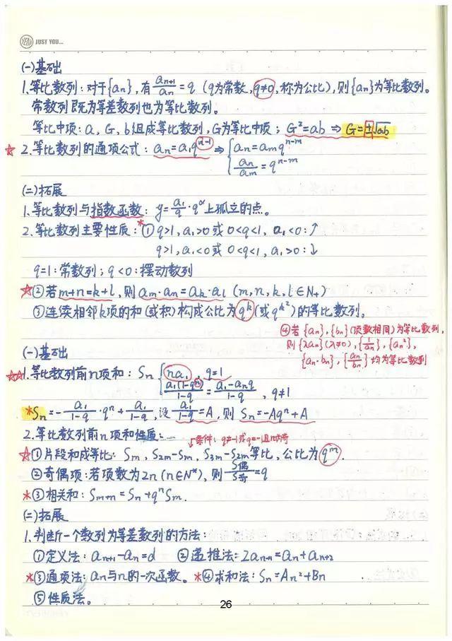 高考数学142分学霸超全数学知识整理（手写版）, 从此数学不用愁!