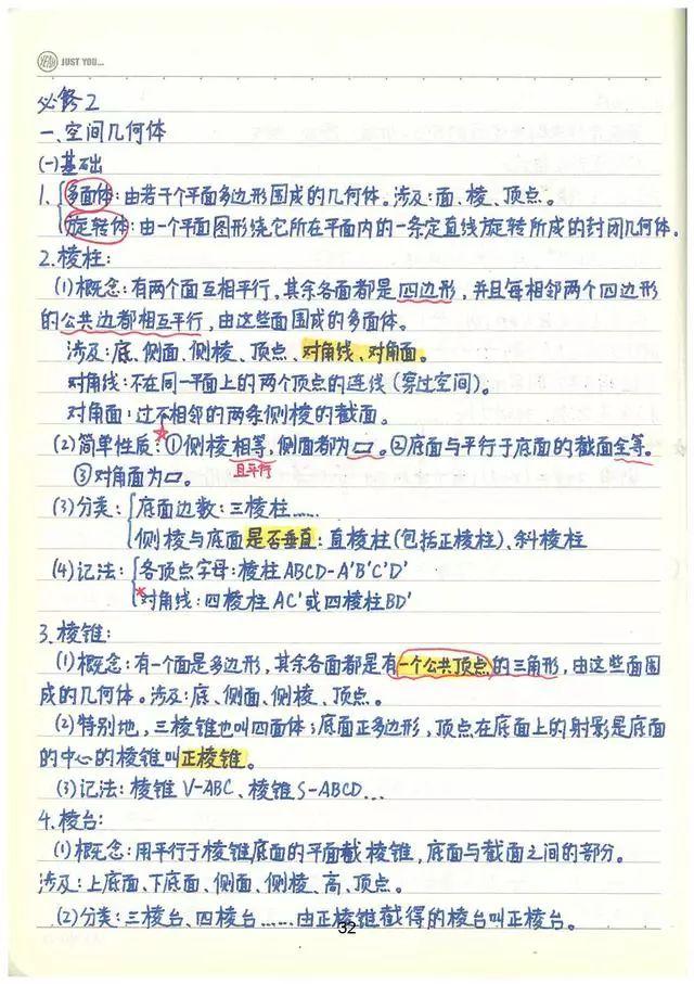 高考数学142分学霸超全数学知识整理（手写版）, 从此数学不用愁!