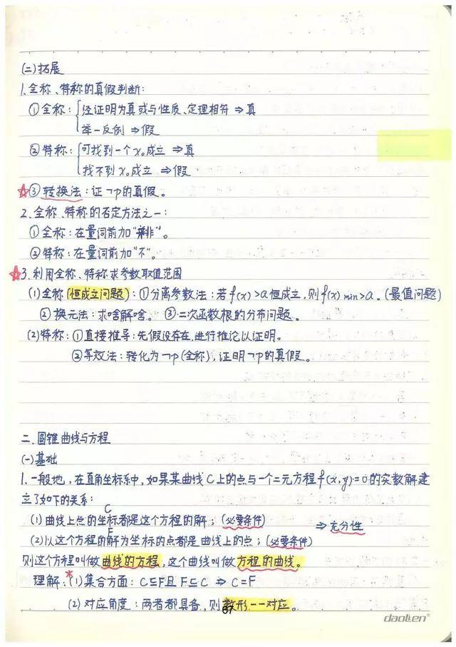 高考数学142分学霸超全数学知识整理（手写版）, 从此数学不用愁!