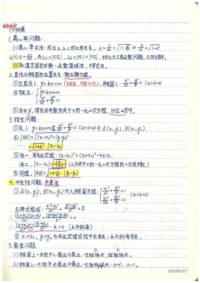 高考数学142分学霸超全数学知识整理（手写版）, 从此数学不用愁!