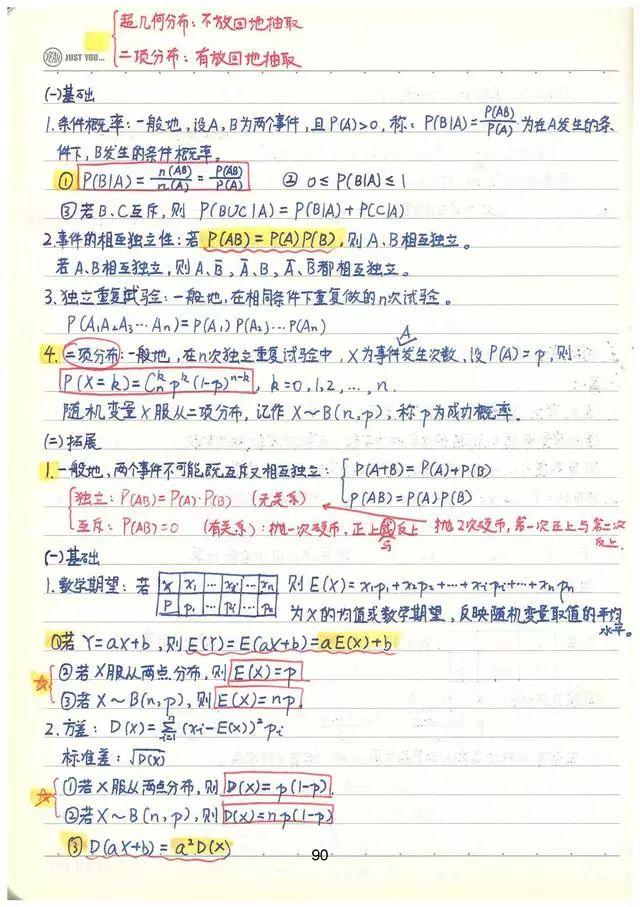 高考数学142分学霸超全数学知识整理（手写版）, 从此数学不用愁!