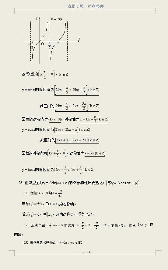 高考数学全套知识点(通用版),知识点归纳总结及必备公式大全
