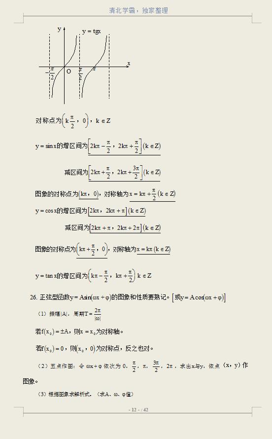 高考数学全套知识点（通用版），知识点归纳总结及必备公式大全