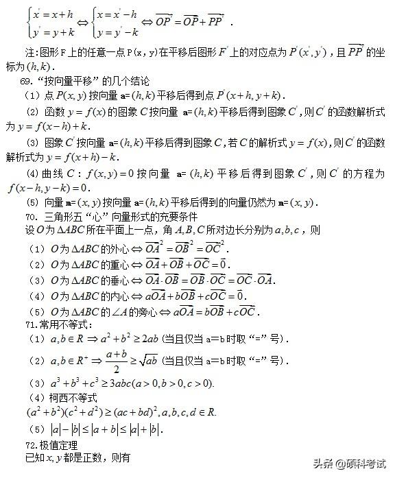 高考数学:所有公式及常用结论汇总,考前复习、高考冲刺必备!