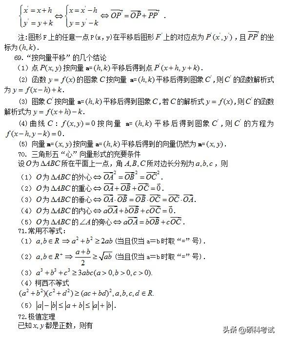 高考数学：所有公式及常用结论汇总，考前复习、高考冲刺必备！