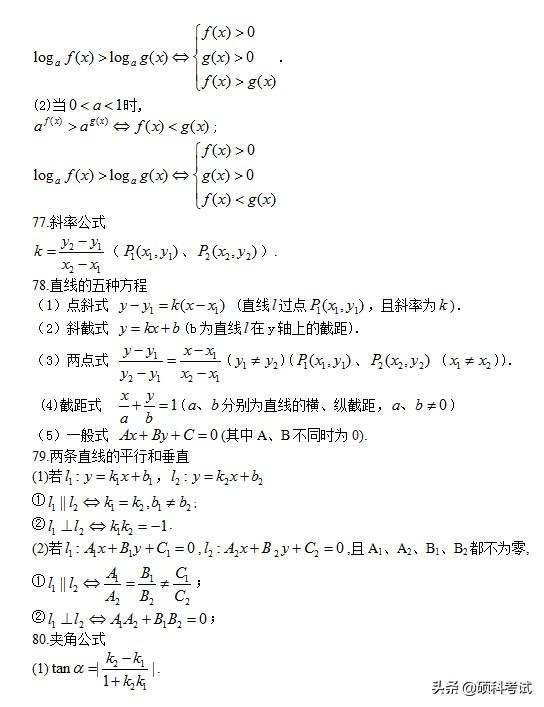 高考数学:所有公式及常用结论汇总,考前复习、高考冲刺必备!