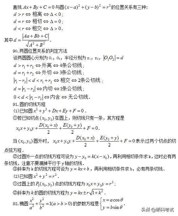 高考数学：所有公式及常用结论汇总，考前复习、高考冲刺必备！