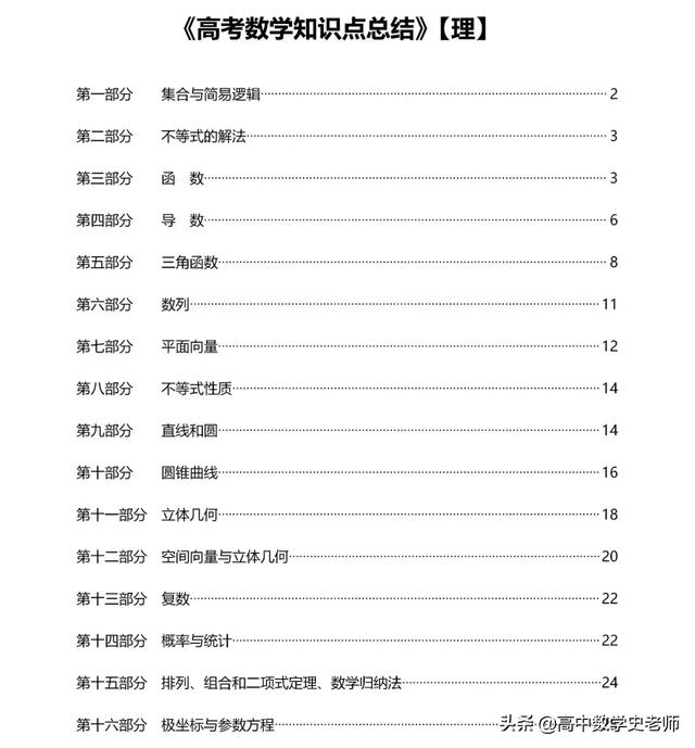 2020年高考数学知识点大全(理138个/文120个), 逆袭孩子请进!