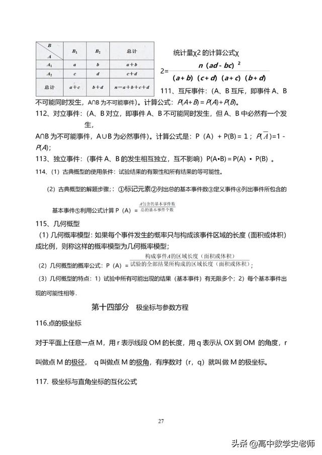 2020年高考数学知识点大全(理138个/文120个), 逆袭孩子请进!