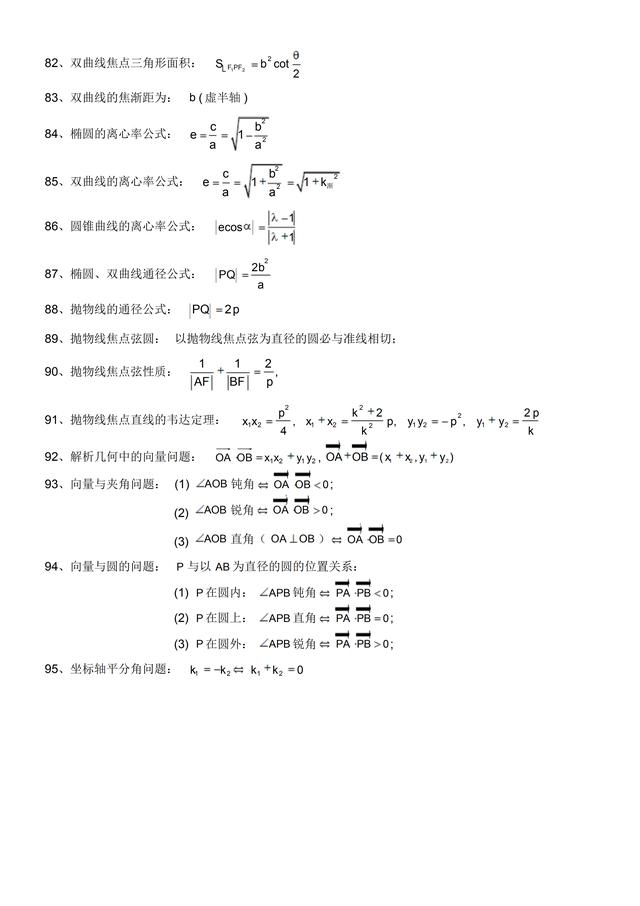 高考数学127个重要公式,提前背下来,考试的时候直接用