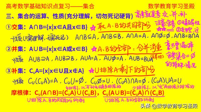 高考数学基础知识点集合篇：知识重在理解，别再浪费时间死记硬背