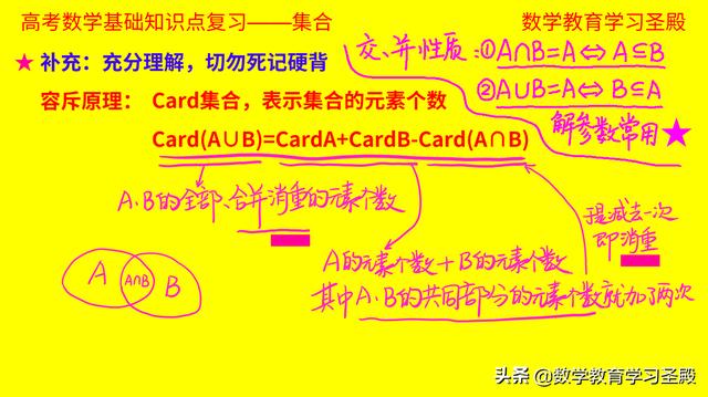 高考数学基础知识点集合篇：知识重在理解，别再浪费时间死记硬背