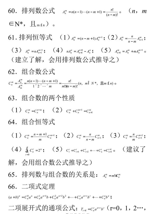 「206026」高考数学常考的100个知识点