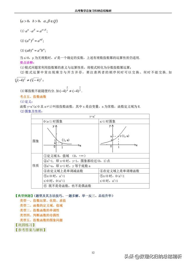 不一样的高考数学归纳总结精析（非常详细）