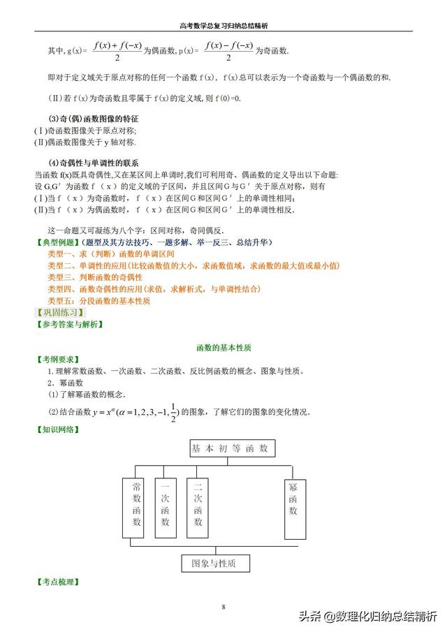 不一样的高考数学归纳总结精析（非常详细）