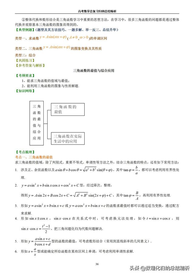 不一样的高考数学归纳总结精析(非常详细)