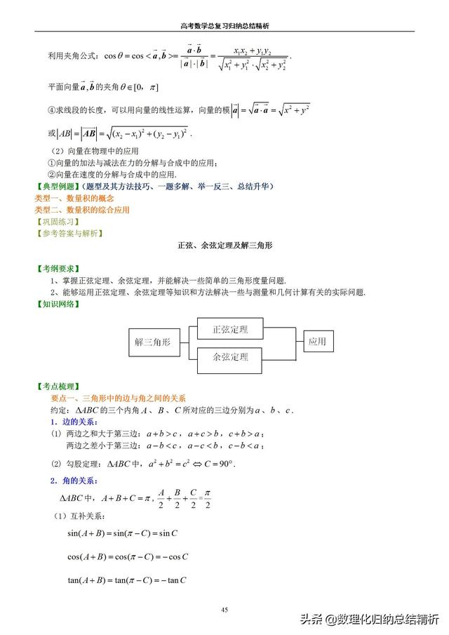 不一样的高考数学归纳总结精析（非常详细）