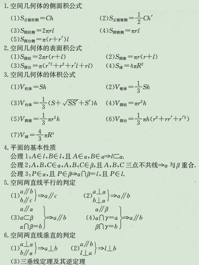 高考数学必背公式整理