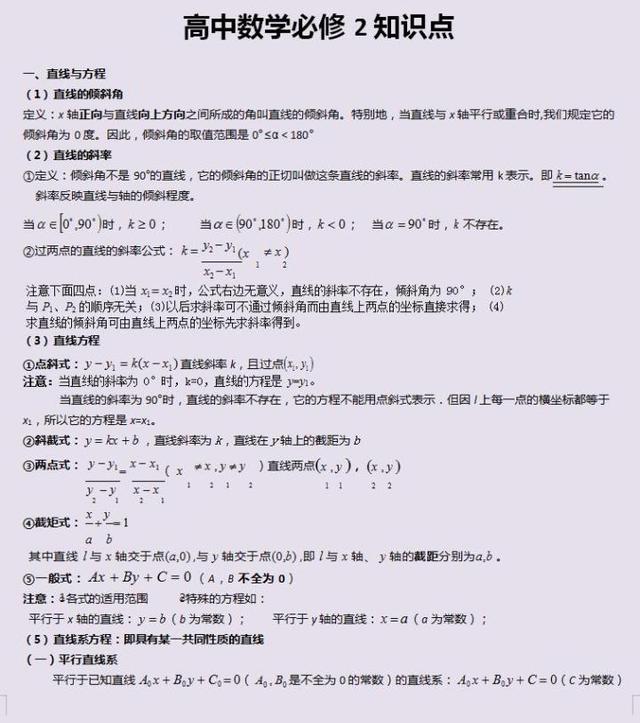 高考数学满分知识点,三年必修全搞定(独家绝密),快收藏起来
