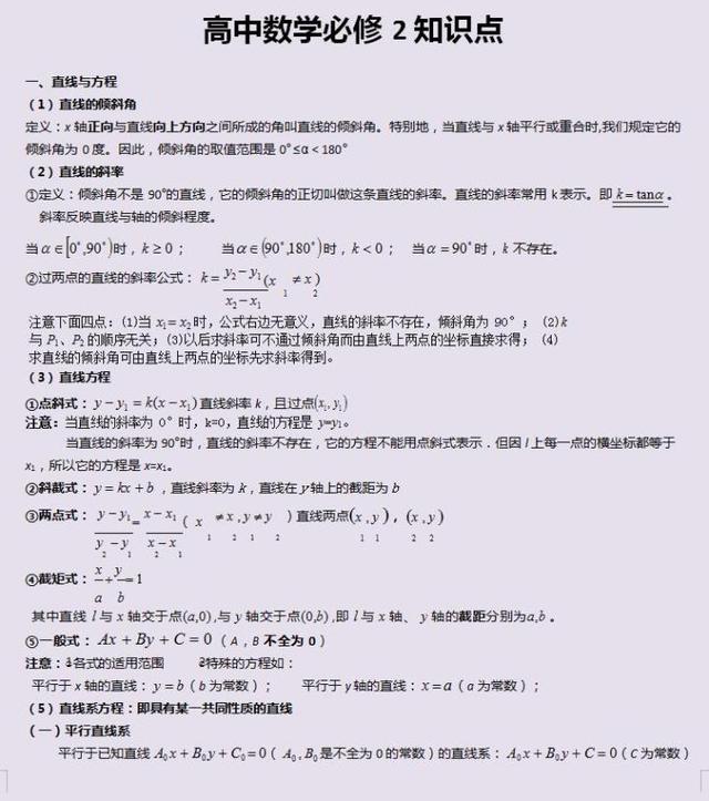 高考数学满分知识点，三年必修全搞定（独家绝密），快收藏起来